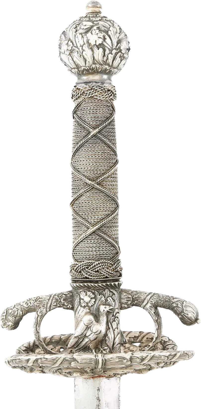 A RARE SILVER HILTED NORTH ITALIAN TRANSITIONAL RAPIER C.1655-60.