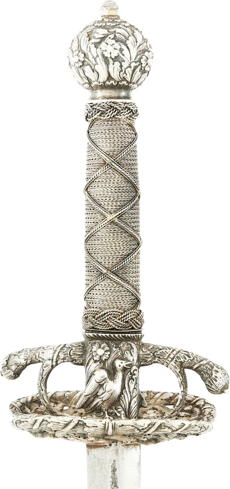 A RARE SILVER HILTED NORTH ITALIAN TRANSITIONAL RAPIER C.1655-60.