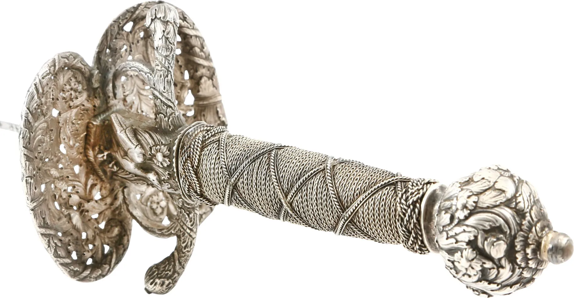 A RARE SILVER HILTED NORTH ITALIAN TRANSITIONAL RAPIER C.1655-60.