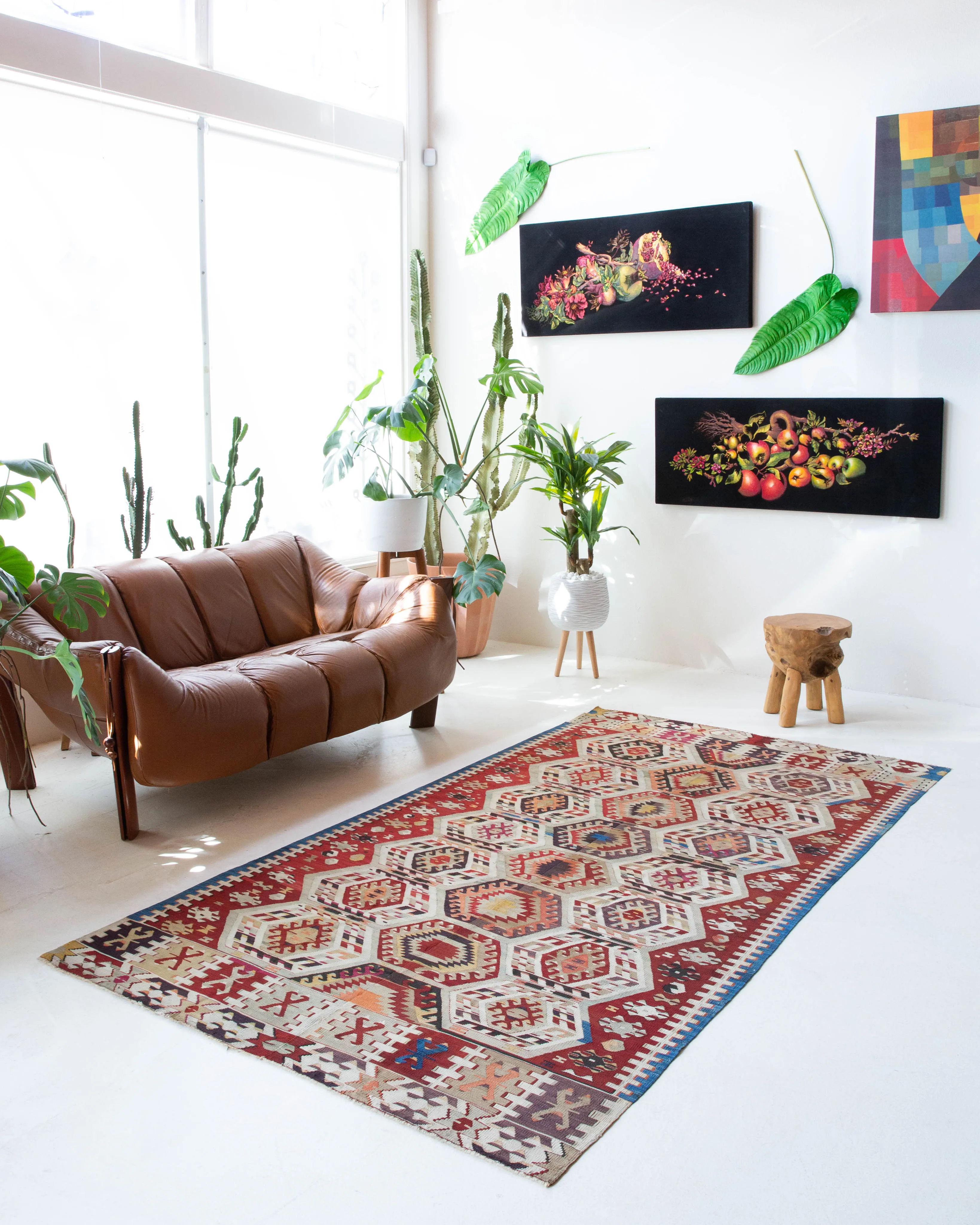 Antique Aydin Kilim Rug 4'9"x8'11"