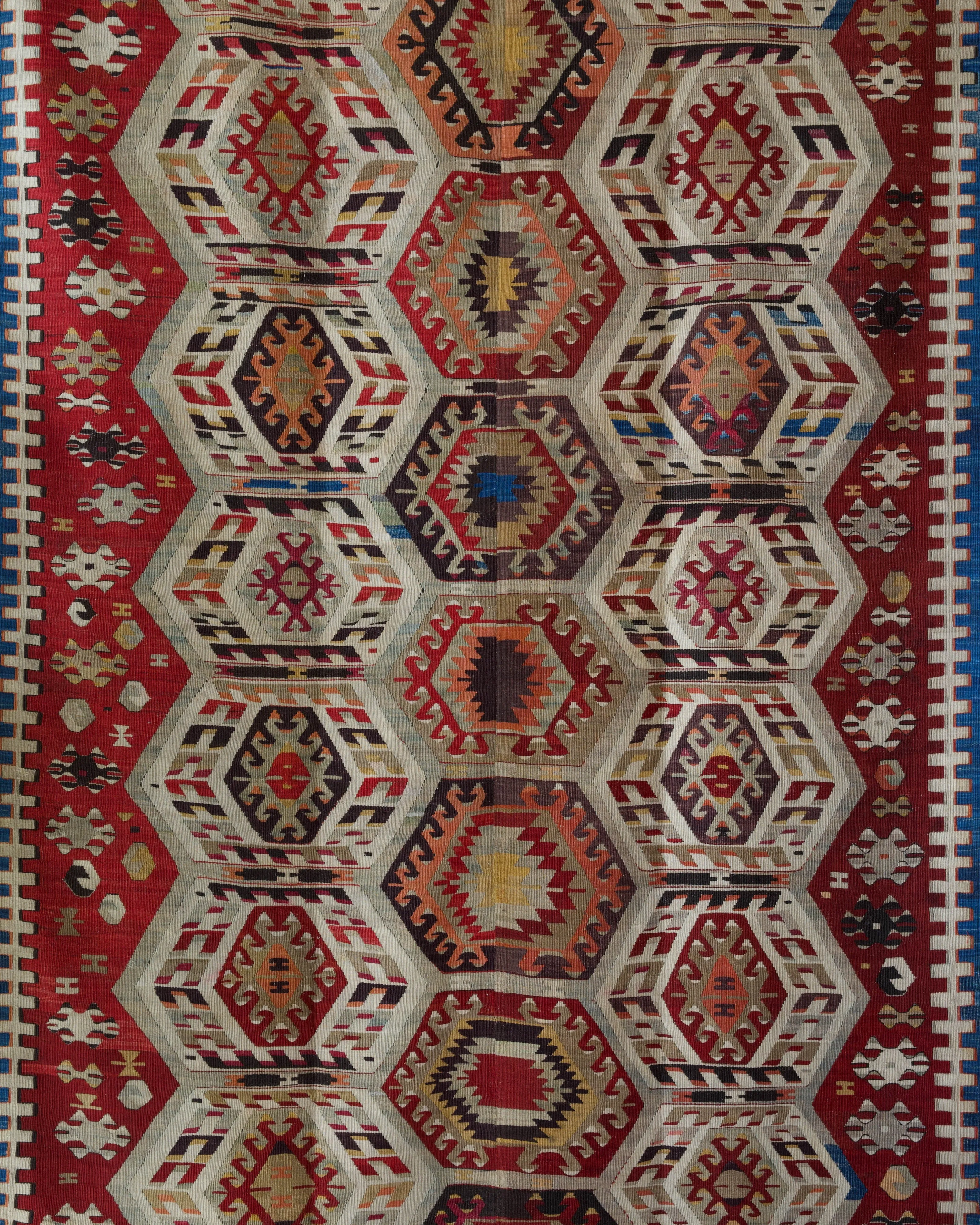 Antique Aydin Kilim Rug 4'9"x8'11"