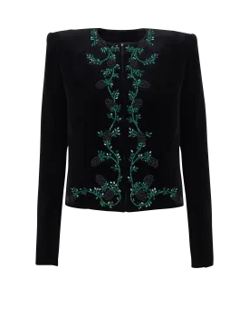 Blackberry Embroidered Velvet Jacket