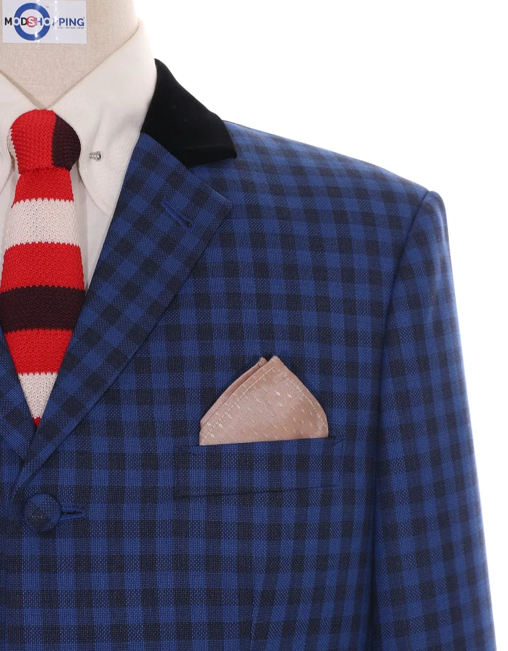 Blue Gingham Check Suit
