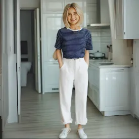 Blue striped soft T shirt