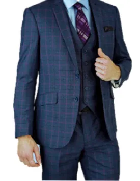 Blue Windowpane Suit