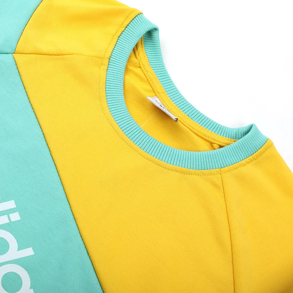 Boys Full Sleeves Sweat Suit - Yellow