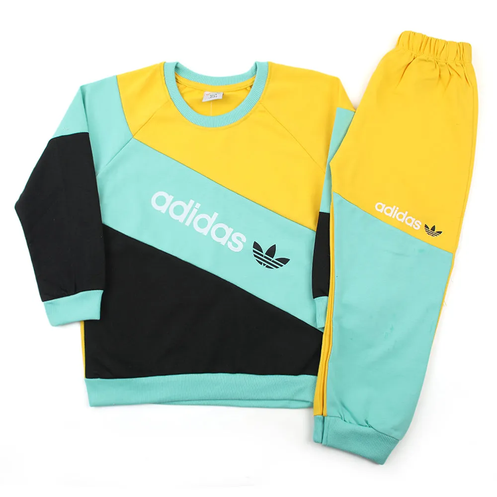 Boys Full Sleeves Sweat Suit - Yellow