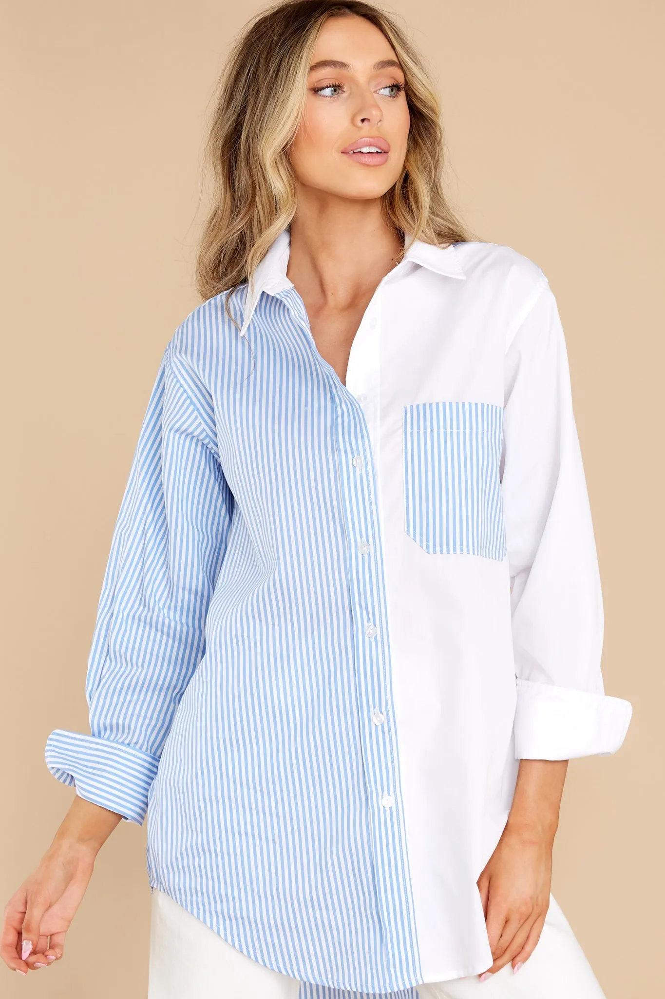 Break The Code Blue Stripe Top