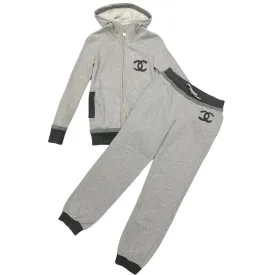 Chanel Grey Logo Sweat Suit