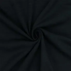 Cold Black-Gray Solid Stretch Brushed Terry Fleece Knit Fabric