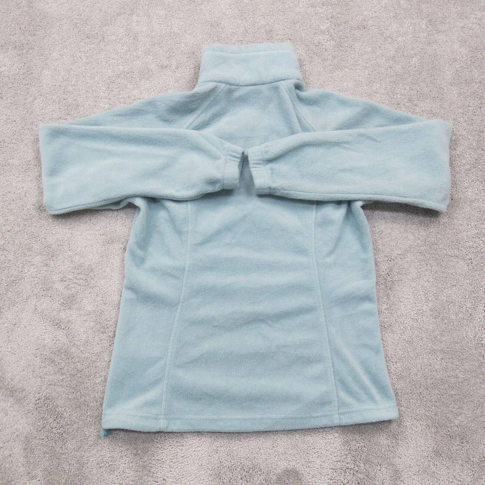 Columbia Women Full Zip Fleece Jackets Mock Neck Long Sleeves Sky Blue Size S