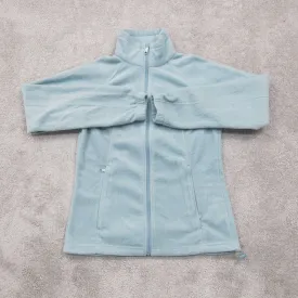 Columbia Women Full Zip Fleece Jackets Mock Neck Long Sleeves Sky Blue Size S