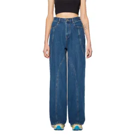 Dark Blue Twisted Seam Jeans