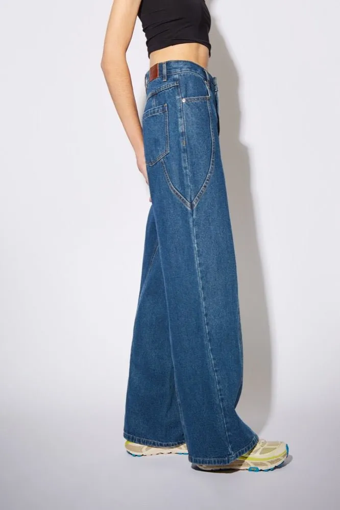 Dark Blue Twisted Seam Jeans