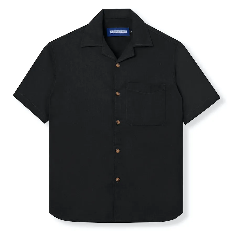 Day to day Linen Camp Collar - Black