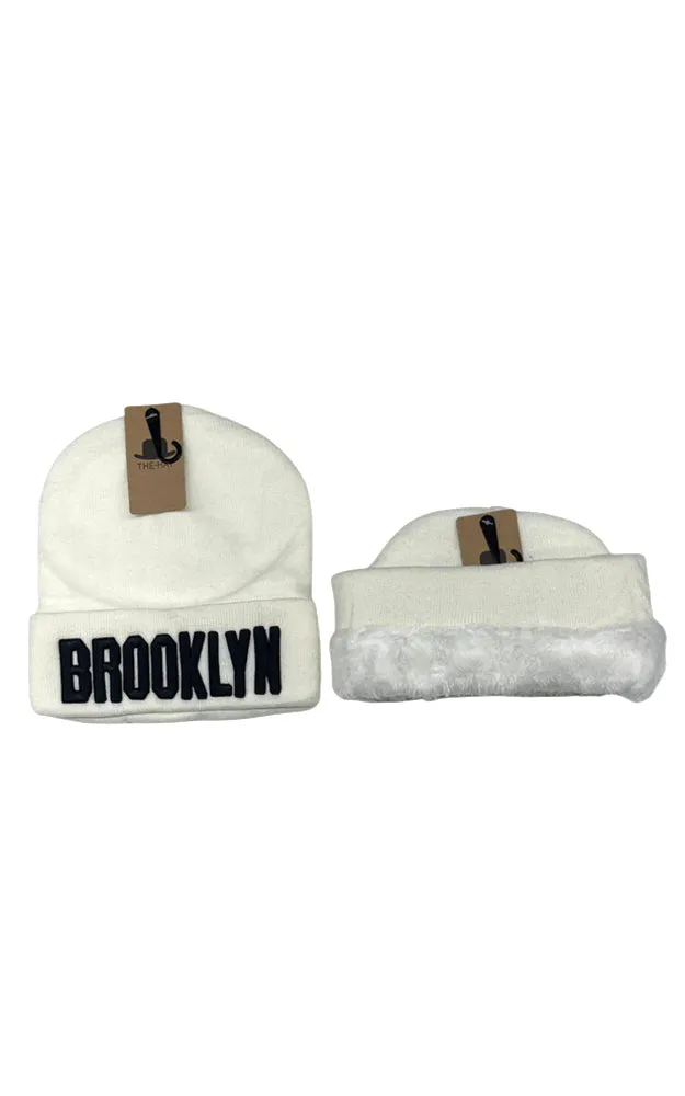 DBH3648 12pcs BROOKLYN Beanie Hat 3D Embroidery
