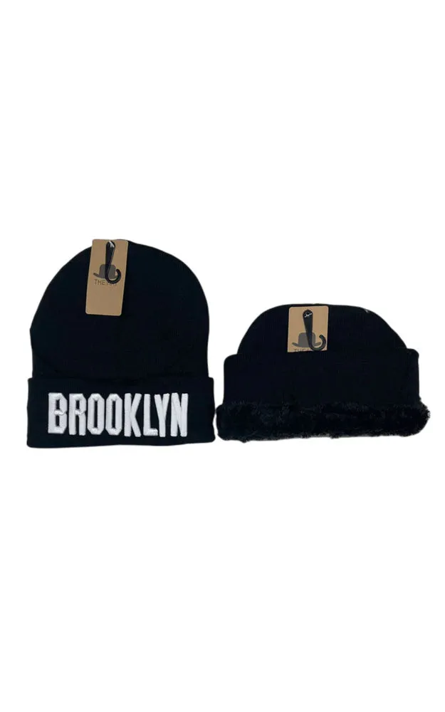 DBH3648 12pcs BROOKLYN Beanie Hat 3D Embroidery