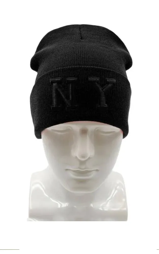DBH3659 12pcs NY Beanie Hat 3D Embroidery