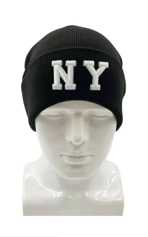 DBH3659 12pcs NY Beanie Hat 3D Embroidery