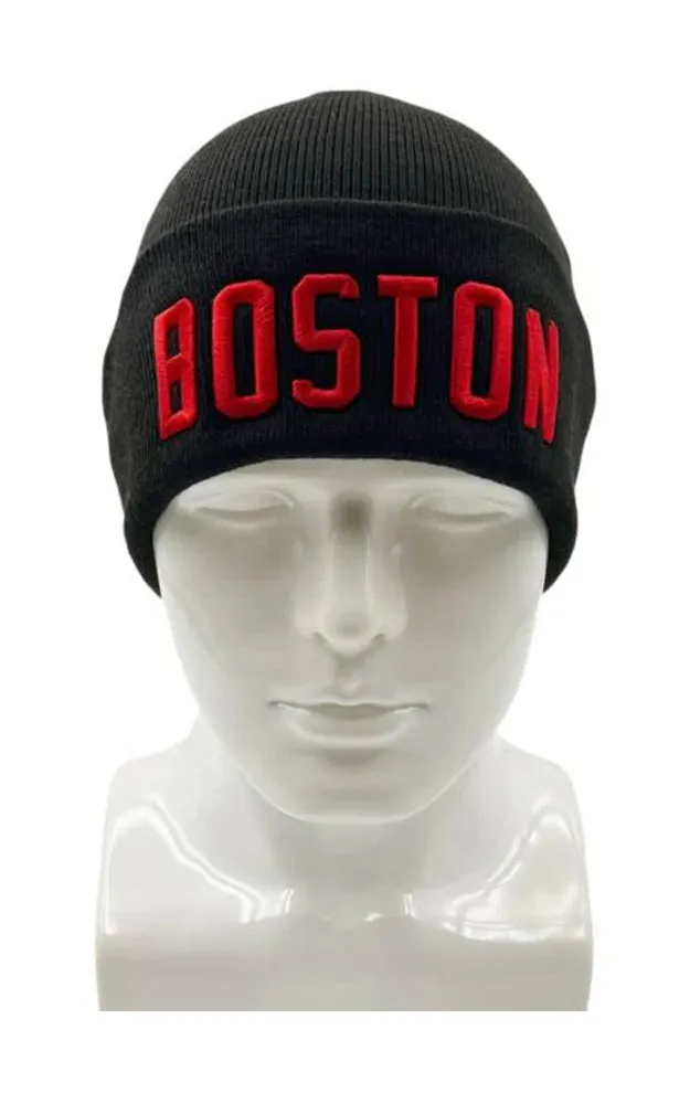 DBH3670 12pcs BOSTON Beanie Hat 3D Embroidery
