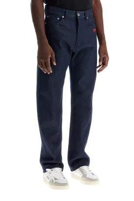 embroidered logo jeans with