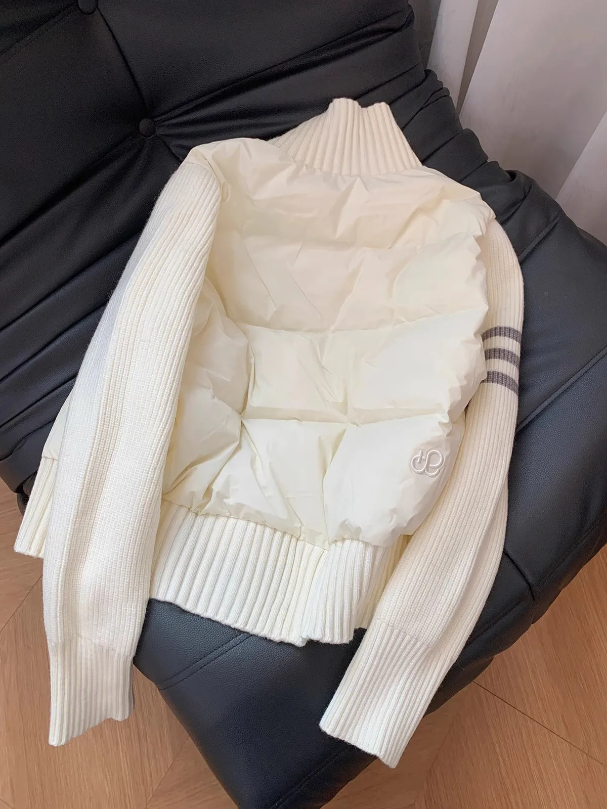 Faux Two-pieces Knitted Patchwork Jacket