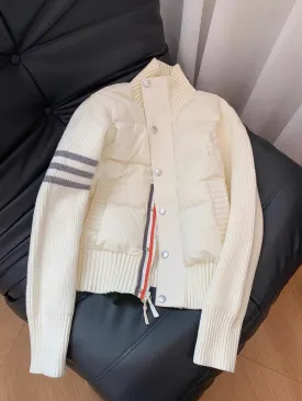 Faux Two-pieces Knitted Patchwork Jacket
