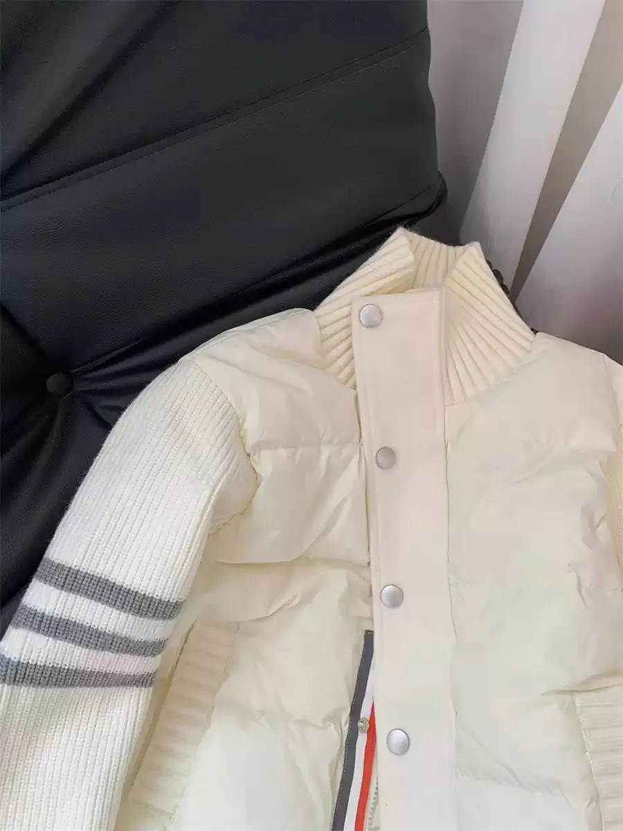 Faux Two-pieces Knitted Patchwork Jacket