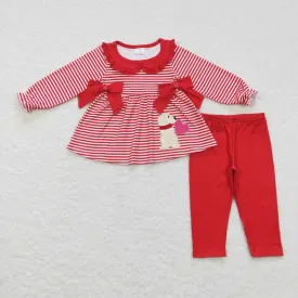 GLP0891 baby girl Embroidered Dog Love Valentine Set