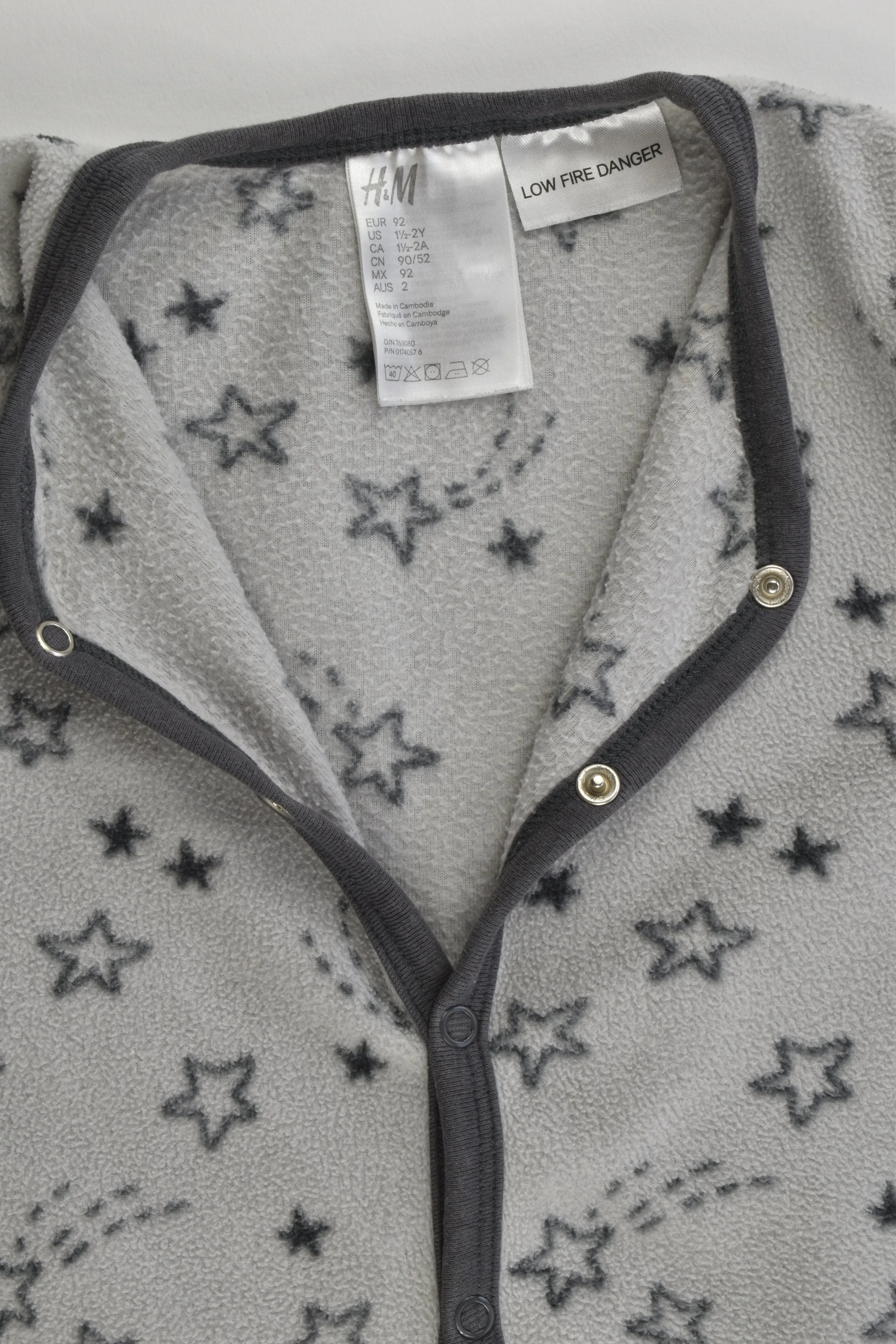 H&M Size 2 Stars Fleece Onesie
