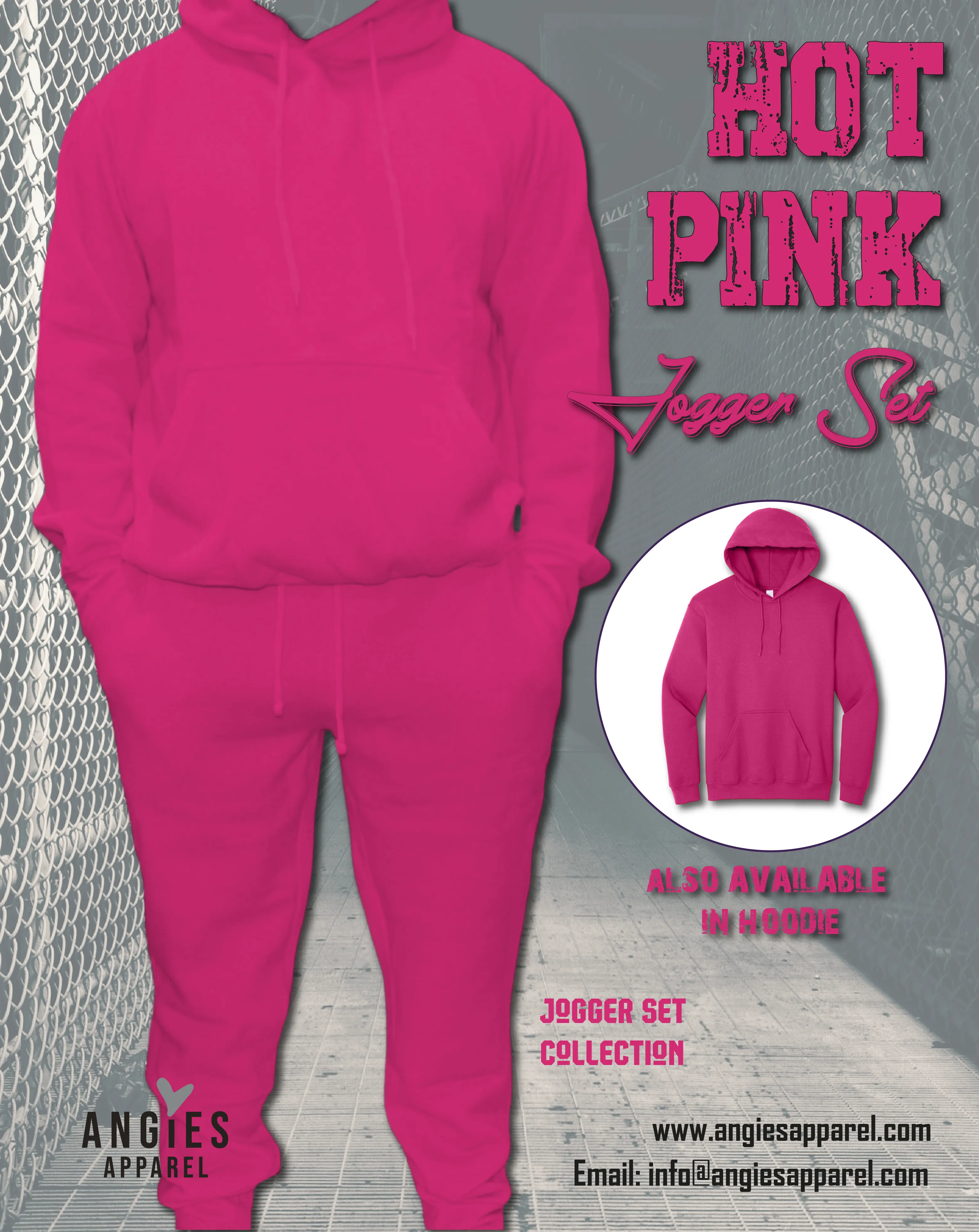 Hot Pink Adult Pull Over Sweat Suit