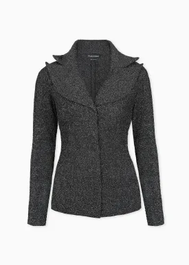 Jenette - Metallic Tuxedo Blazer Jacket