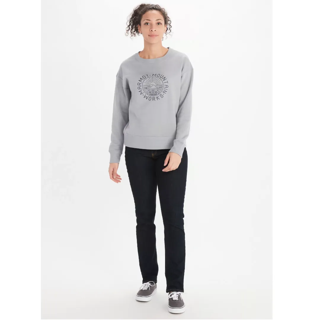 MARMOT WM'S MTN WORKS CN SWEATSHIRT MAGLIA GRIGIO FELPA