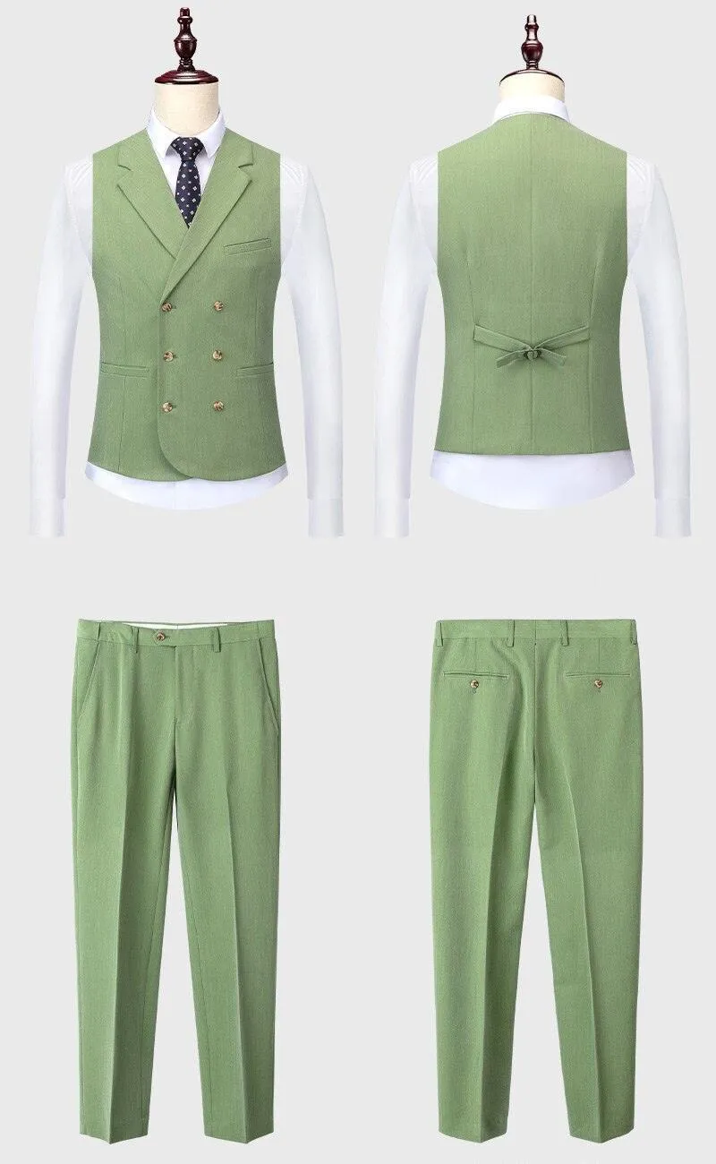 Men Suit - Isaia Green 3-Piece Suit