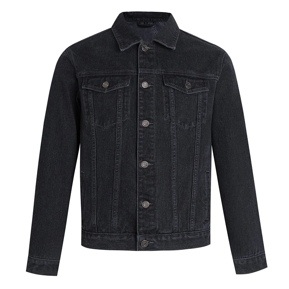 Mens Vintage Cartoon Prints FLOWER POWER Denim Jacket