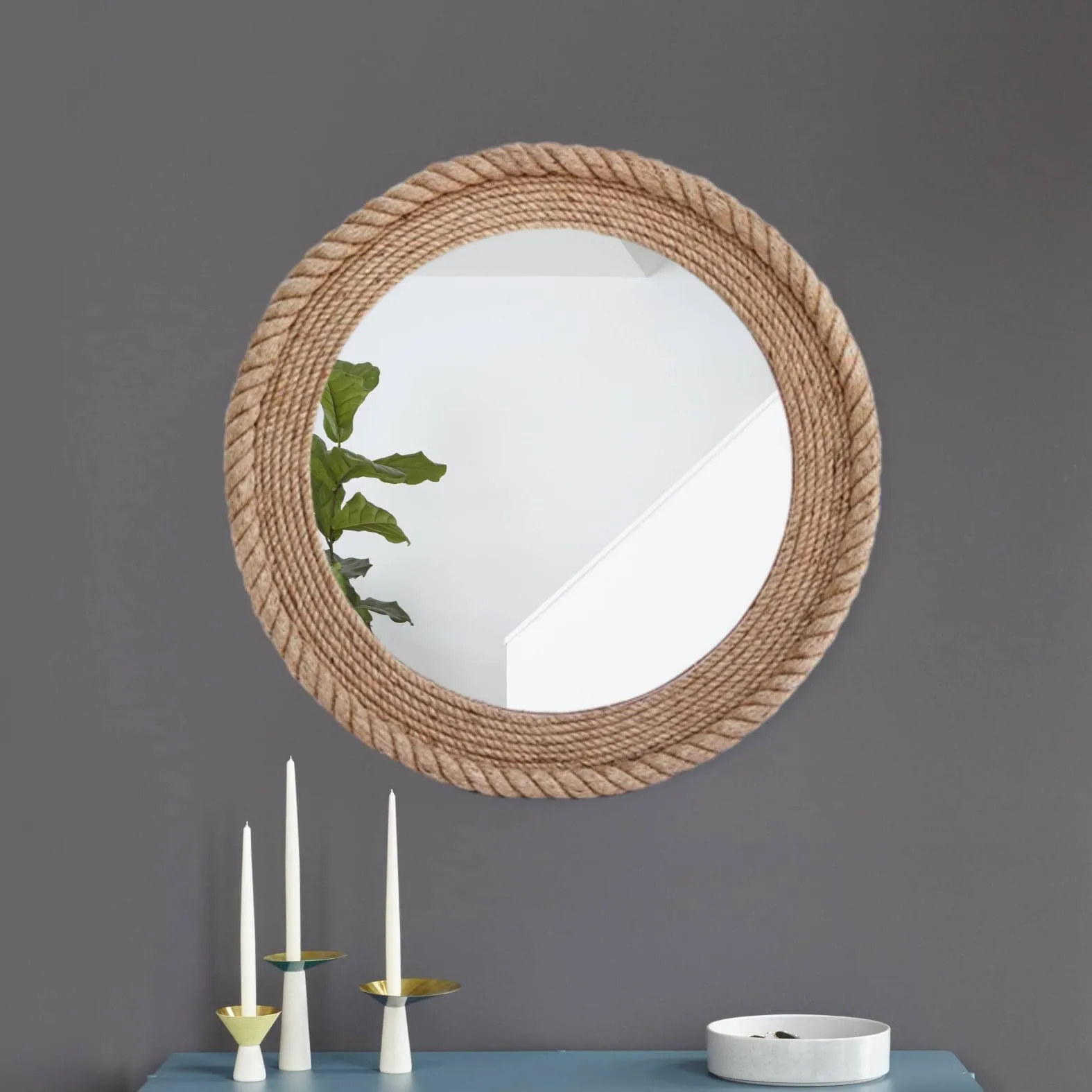 MH Trading Rustic Mirror Wood Framed Mirror for Bathroom (Large)
