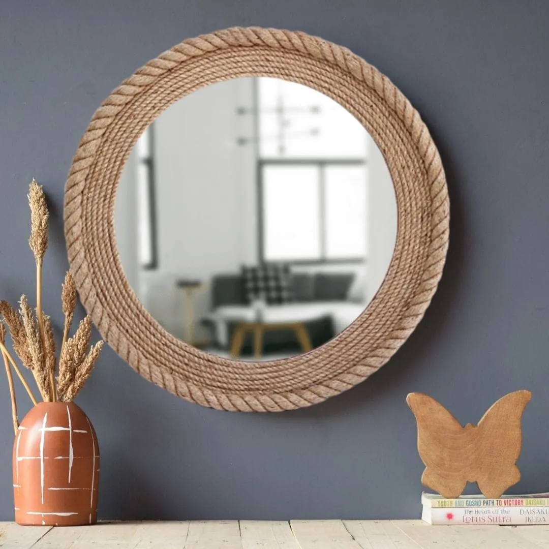 MH Trading Rustic Mirror Wood Framed Mirror for Bathroom (Large)