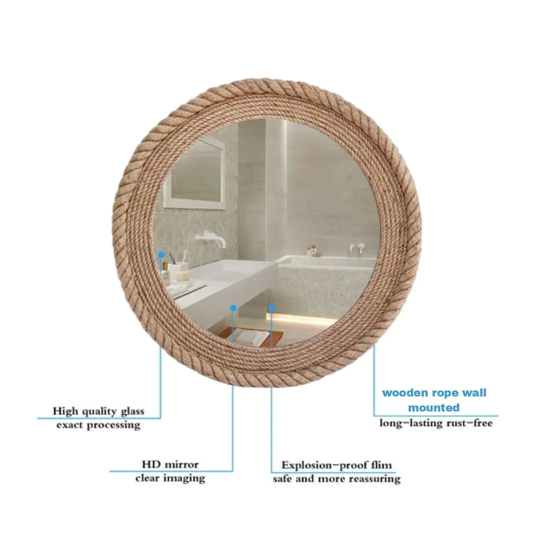 MH Trading Rustic Mirror Wood Framed Mirror for Bathroom (Large)