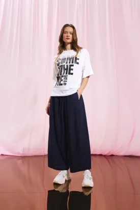 Navy Blue Linen Trousers 17272