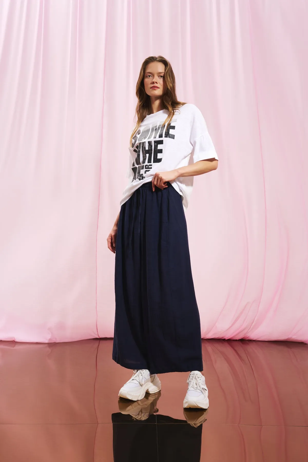 Navy Blue Linen Trousers 17272