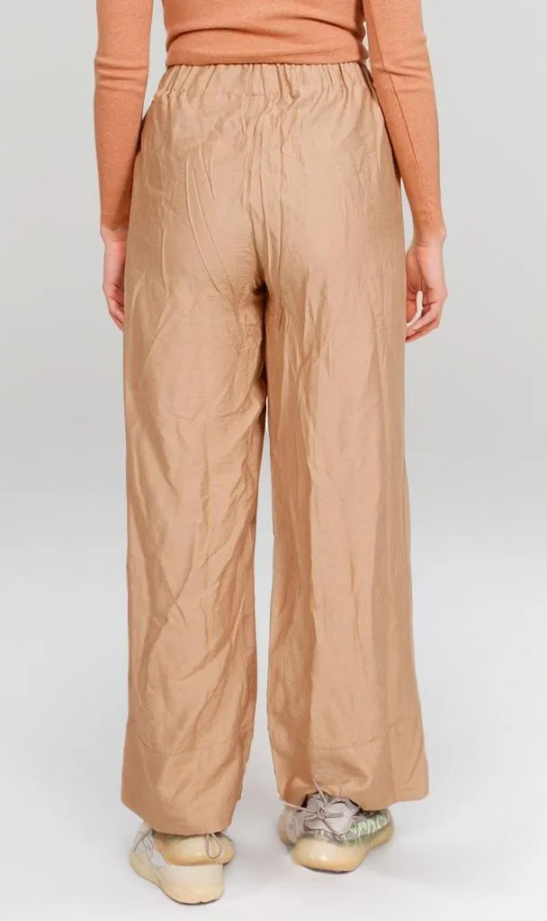 O203492-O203492 - Wide-Leg Textured Pants - Beige