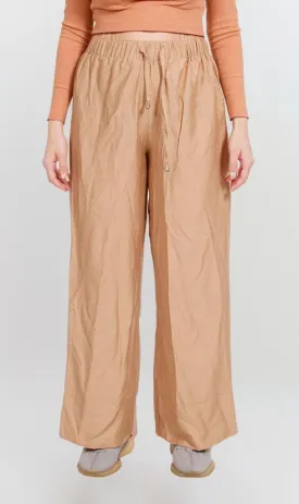 O203492-O203492 - Wide-Leg Textured Pants - Beige