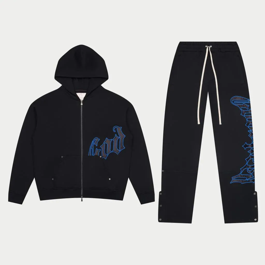 OG Logo Sweatsuit V2 (Blk/Royal Blue) - GOGLSWTV2RBLU