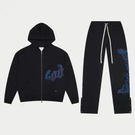 OG Logo Sweatsuit V2 (Blk/Royal Blue) - GOGLSWTV2RBLU