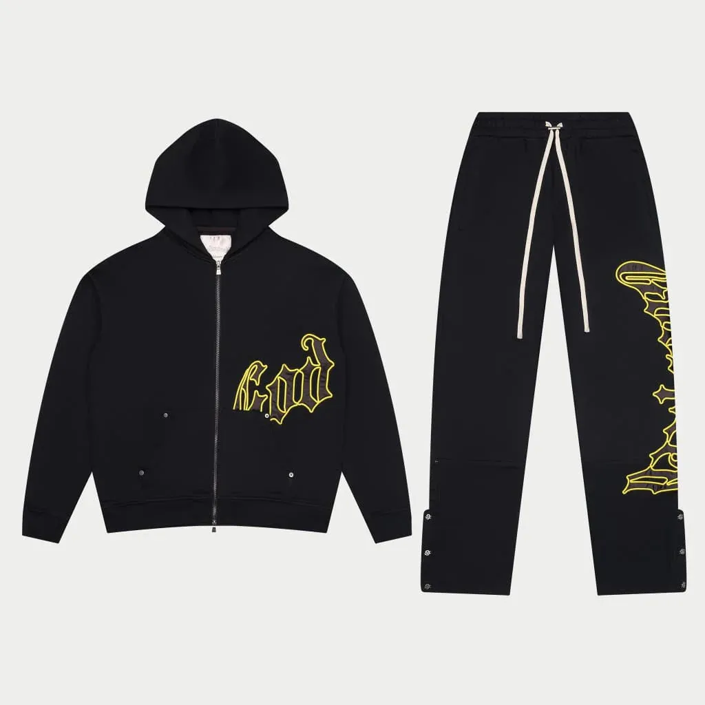 OG Logo Sweatsuit V2 (Blk/Yellow) - GOGLSWTV2YLW