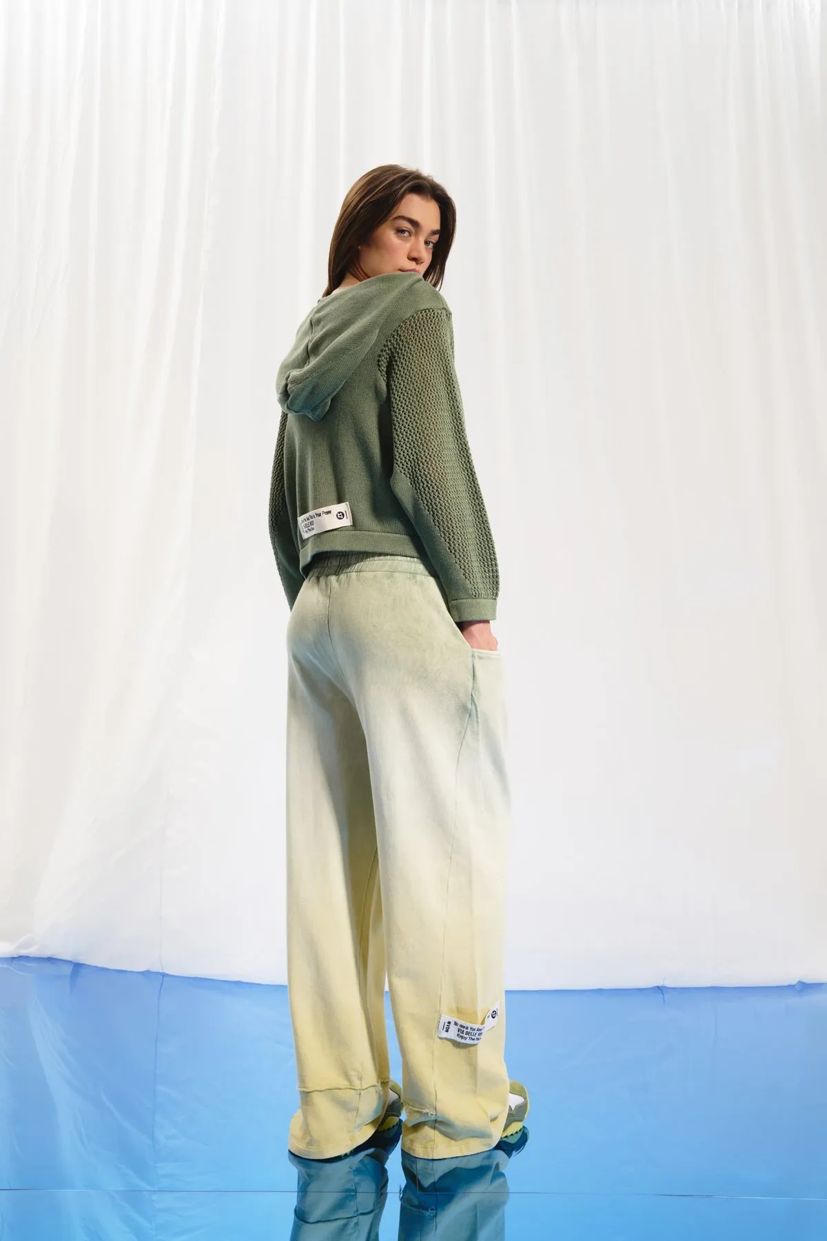 Olive Green Pistachio Wide-leg Trousers 17344