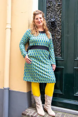 Peggy jurk - retro mimi - vrolijke warme jurk - gemaakt door Tantilly