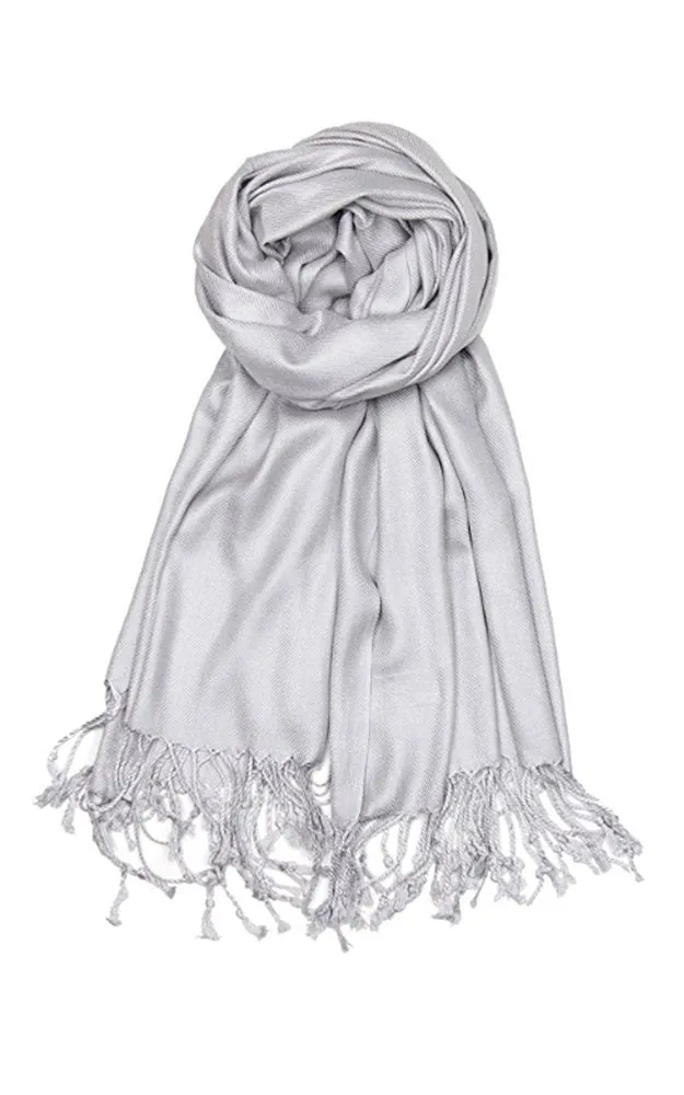 PP001-28 Silver Pashmina Scarf
