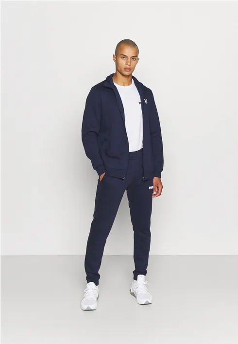 Puma Tuta da uomo in cotone garzato Clean Sweat Suit TR 585840 26 navy