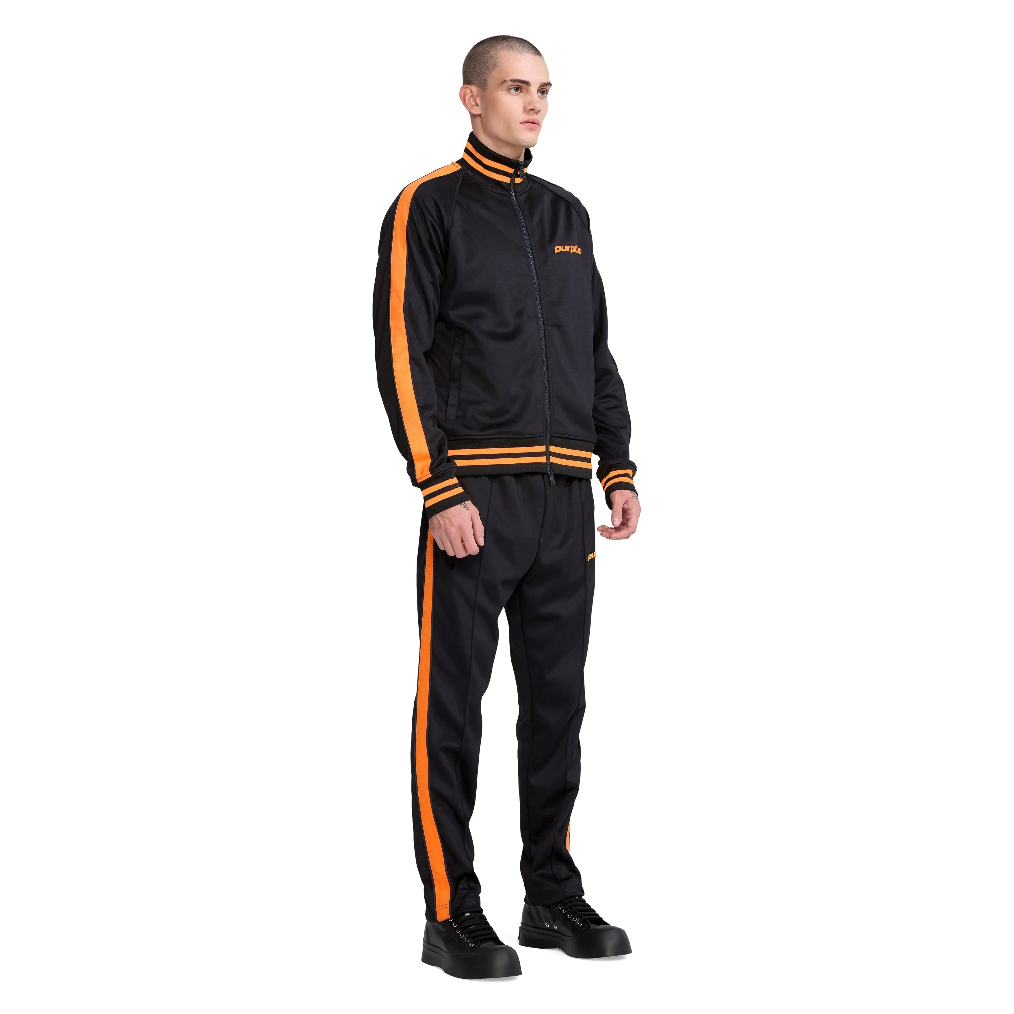 Purple Brand P414 Double Stripe Black Track Jacket